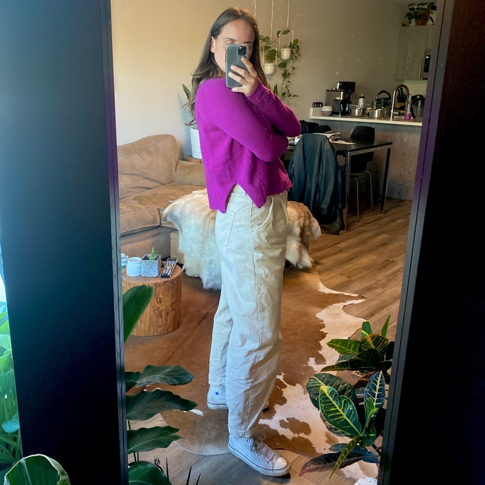 Autumn Cashmere Purple 100% Cashmere Sweater